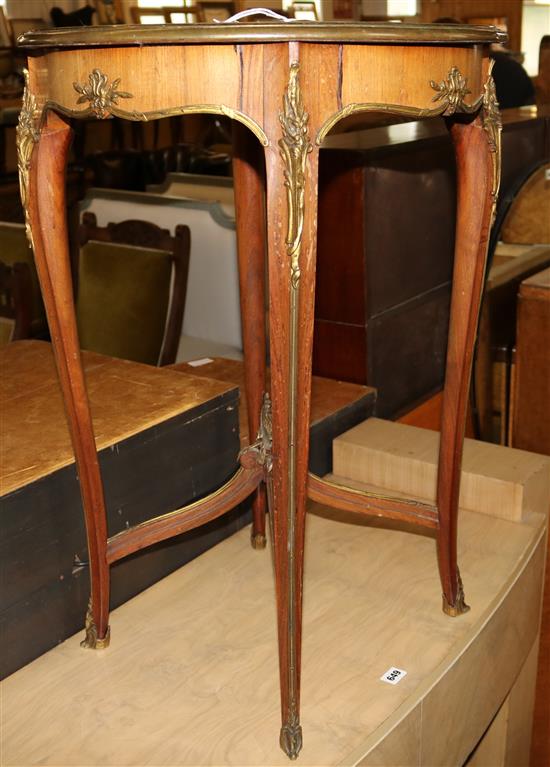 Louis XV style marquetry & kingwood circular occasional table, ormolu-mounted (a.f.)